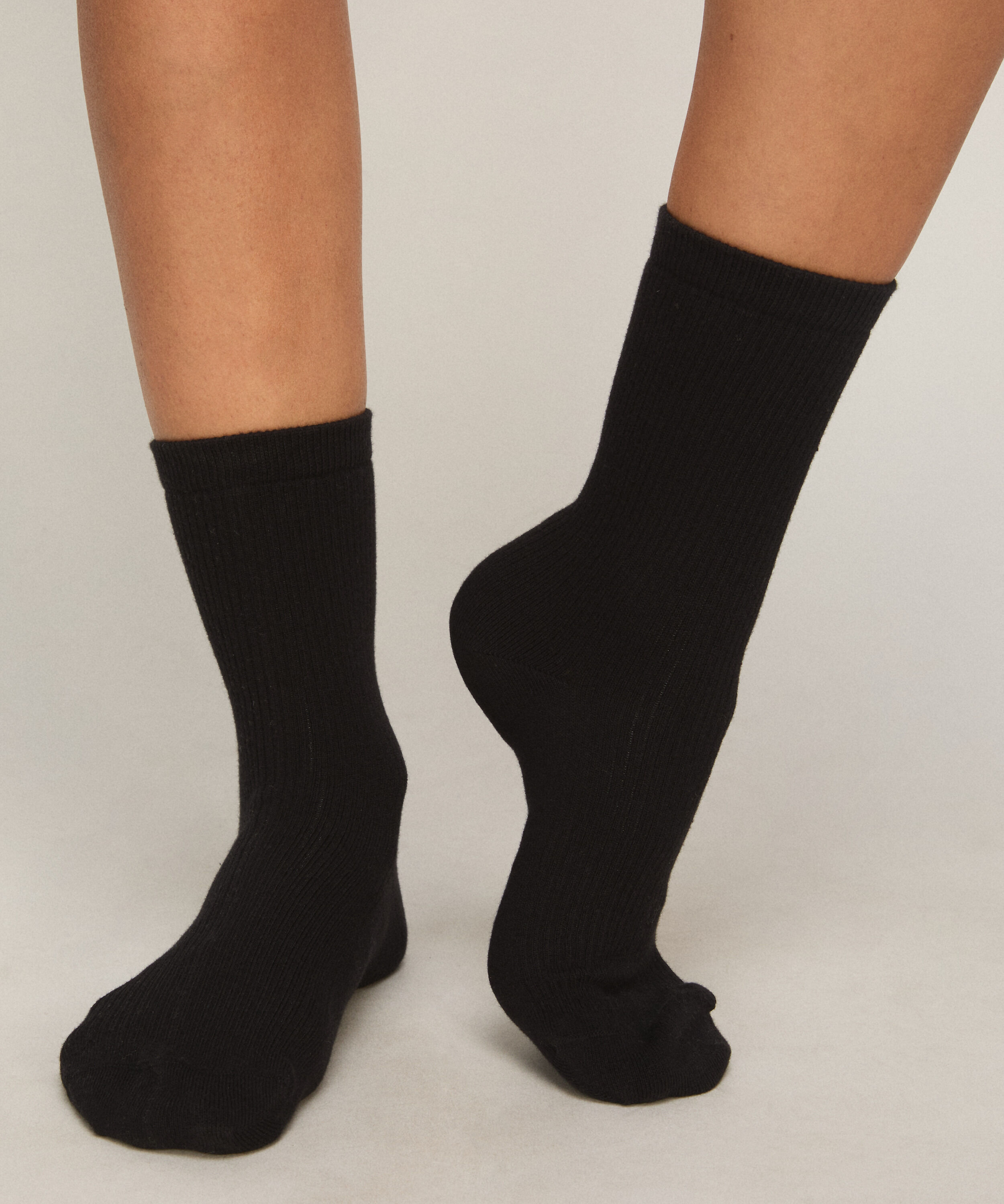 Lot de 3 Chaussettes Crew en Coton, Noir
