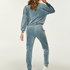 Pantalon de survêtement de maternité en velours, Bleu