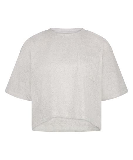 Top velours manches courtes, Gris