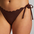 Slip de Bikini Cheeky Tanga Scallop Lurex, marron