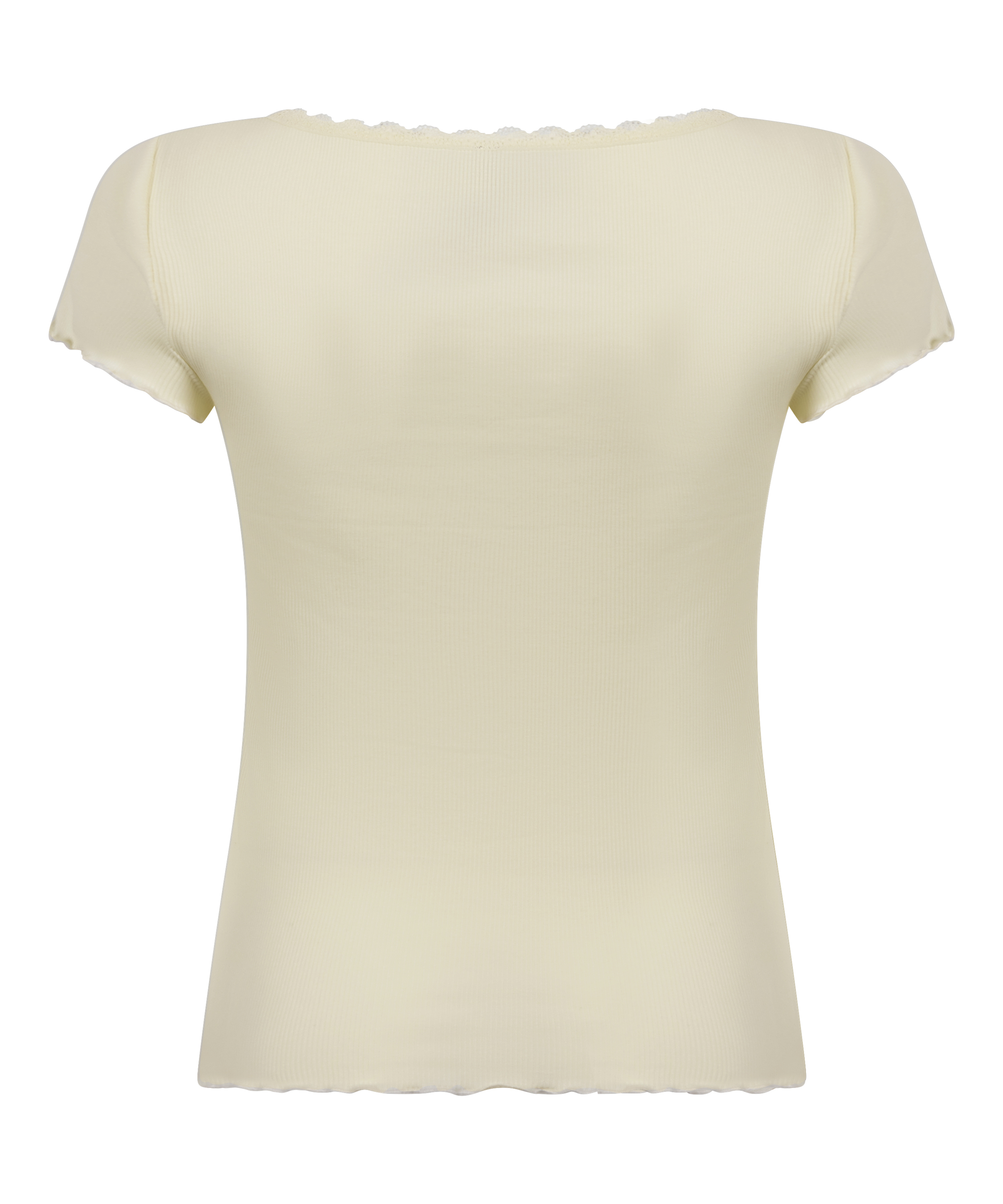 Top en jersey côtelé, Jaune, main