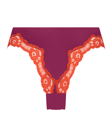 Slip brésilien Lace & Shine, Rose