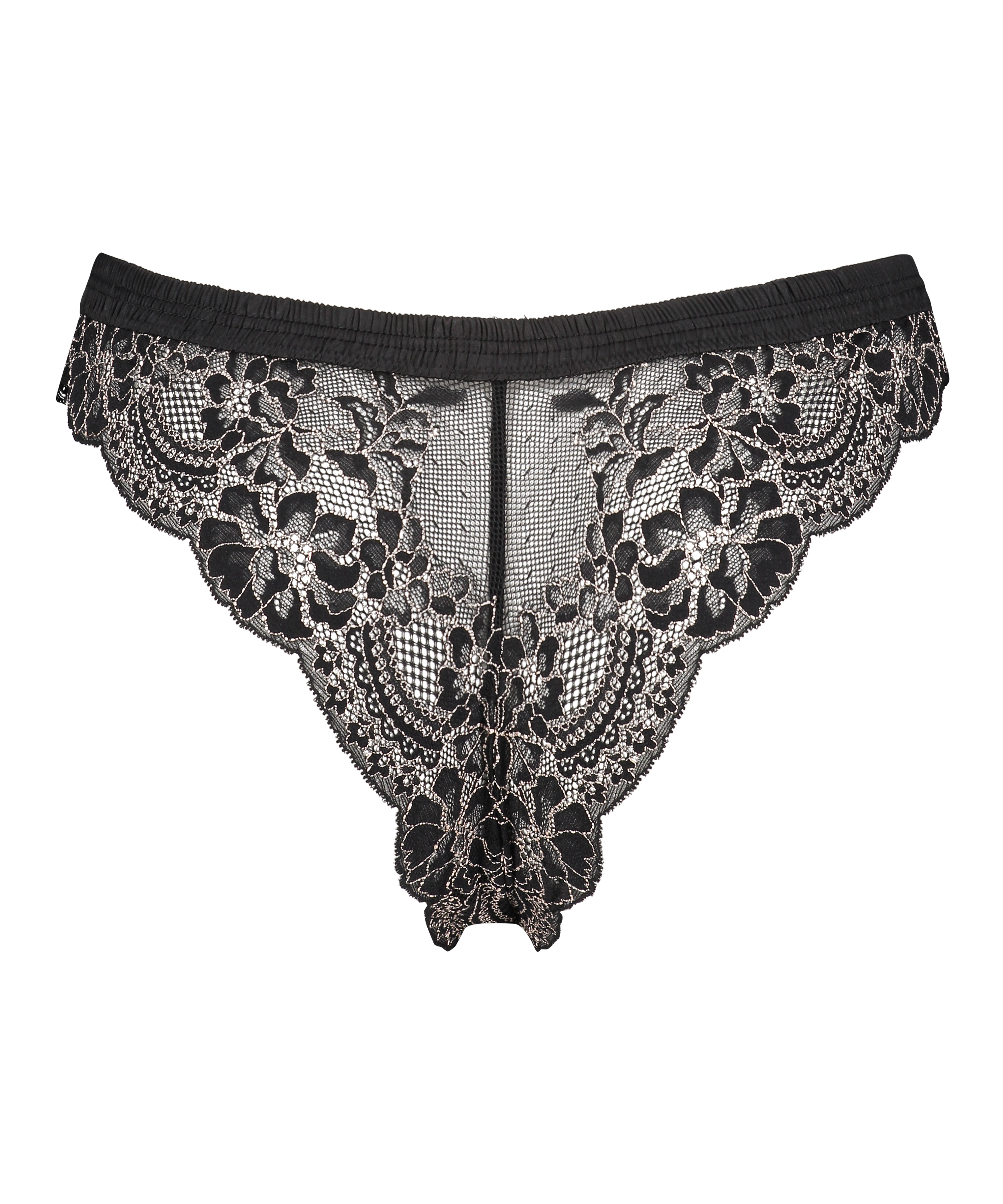 Slip brésilien échancré Yvo, Noir, main