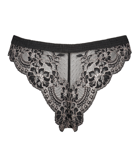 Slip brésilien échancré Yvo, Noir