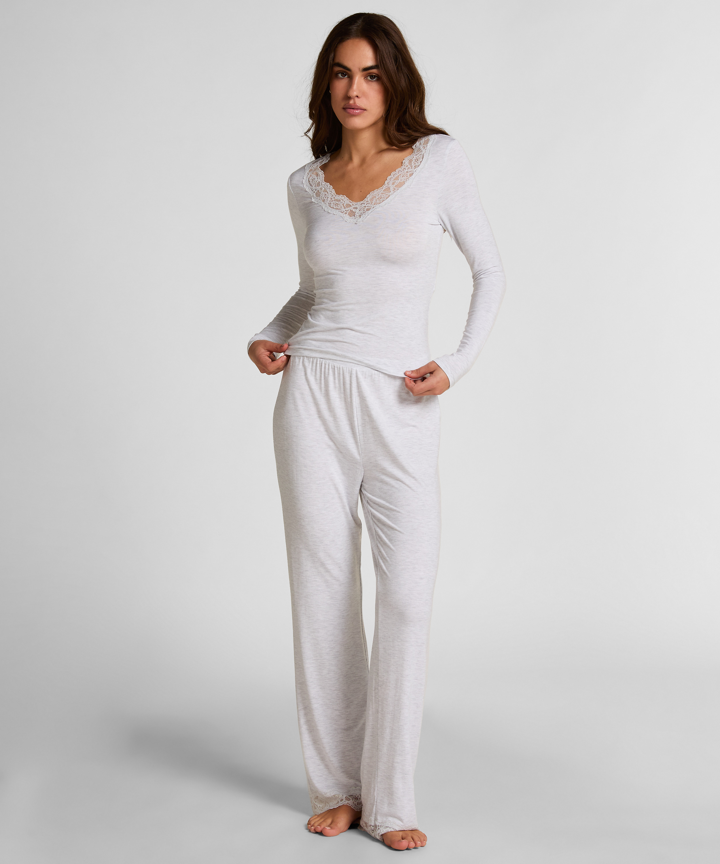 Ensemble de pyjama, Gris, main
