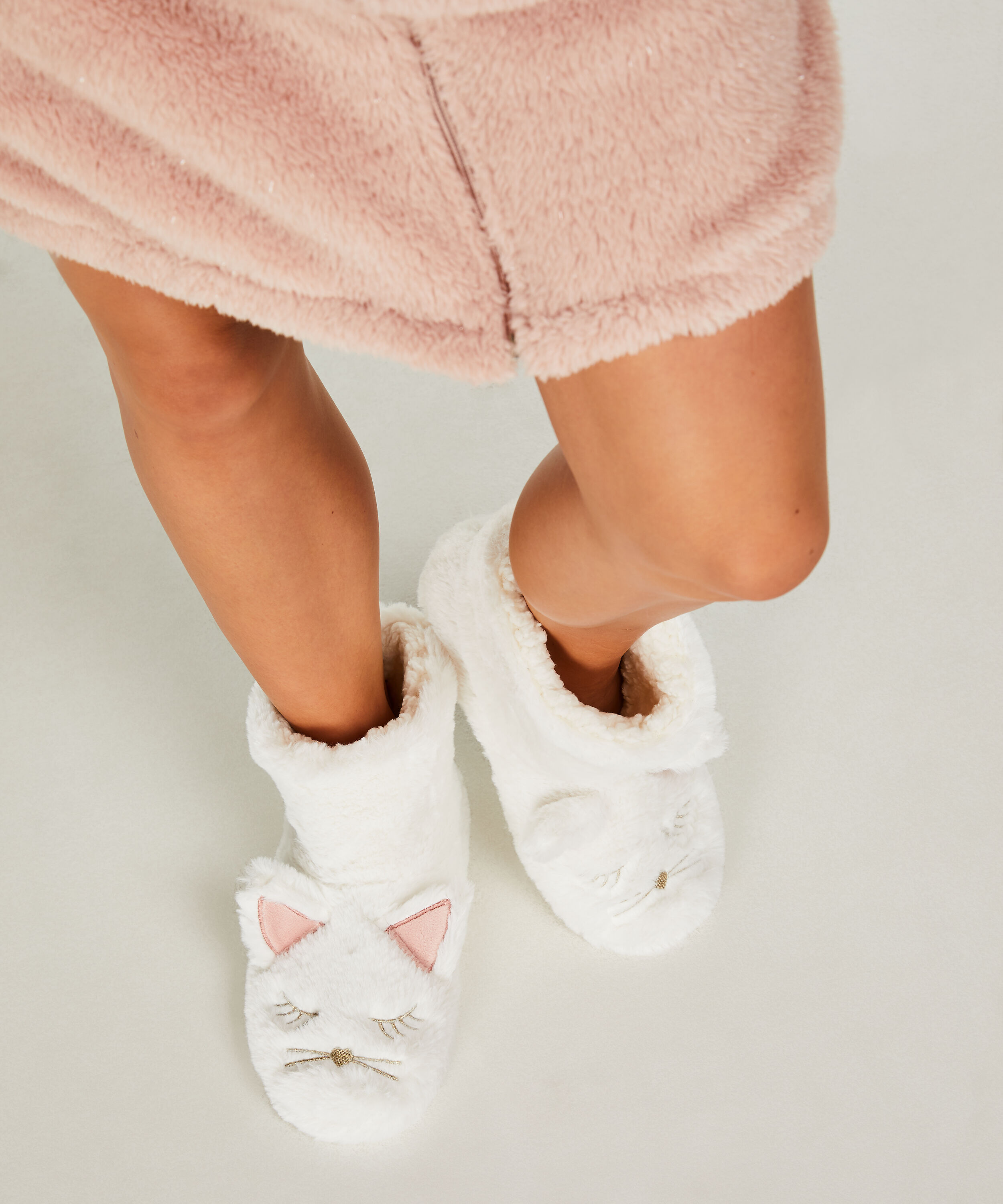 Pantoufles Fox, Blanc