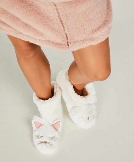 Pantoufles Fox, Blanc