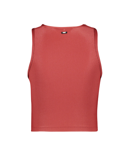 HKMX Sport cropped tank top Twisted Rib, Rouge