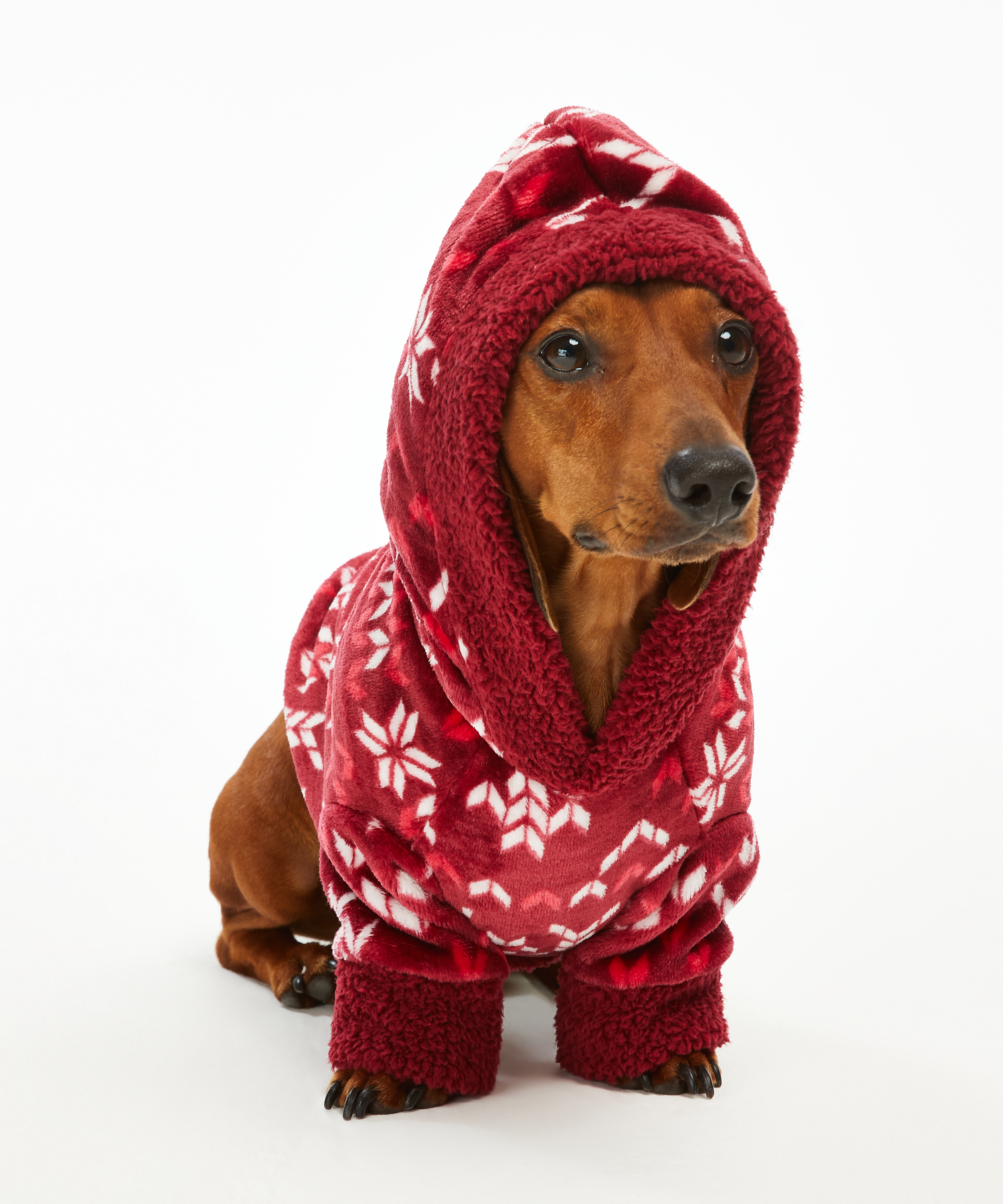 Onesie chiens en polaire, Rouge, main