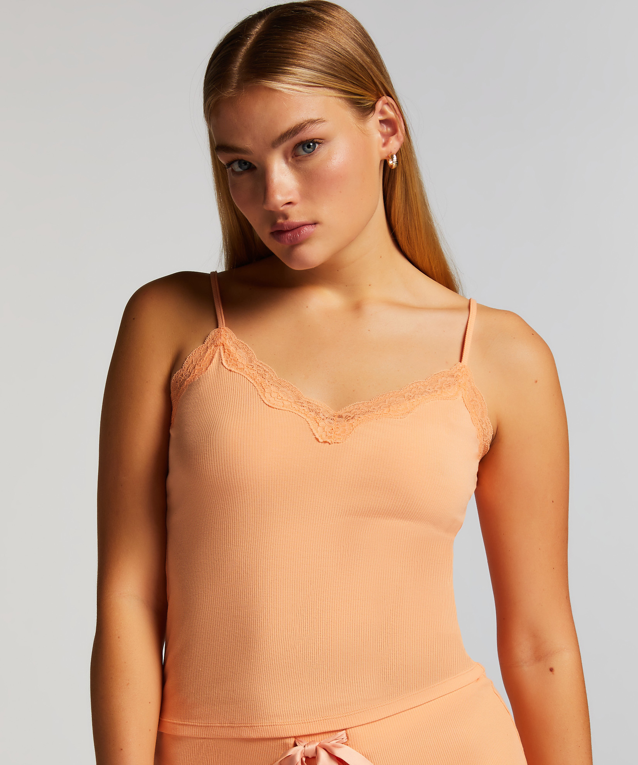 Top Cami Rib Lace, Rose, main
