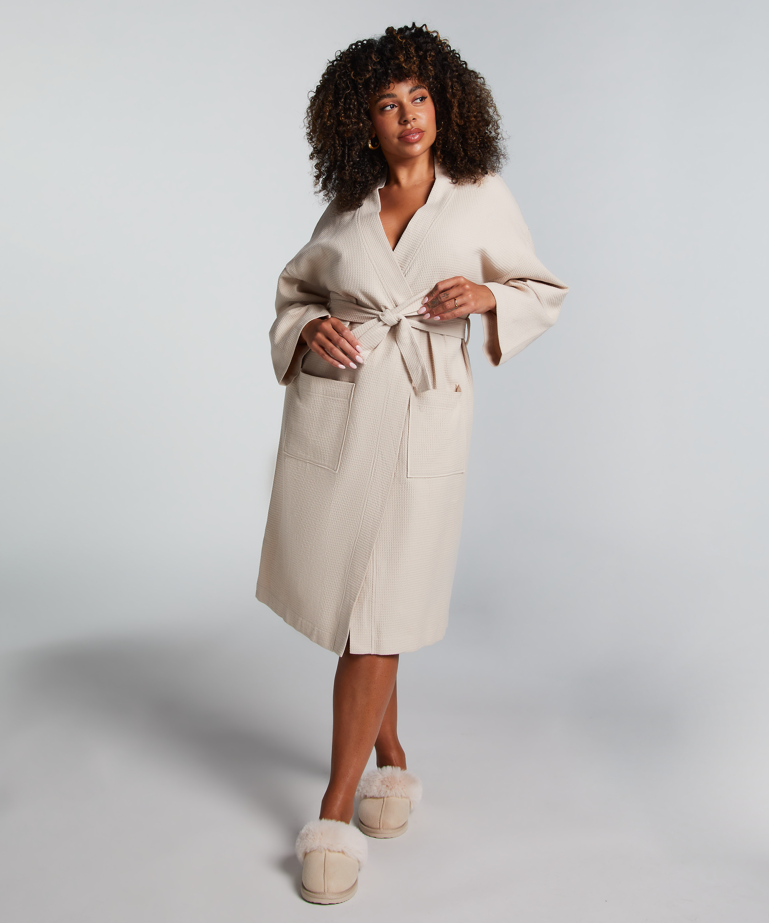 Peignoir Waffle, Beige, main