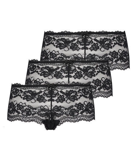Lot de 3 boxers Sienna, Noir