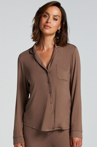 Hunkemöller Veste à manches longues en jersey Essential marron