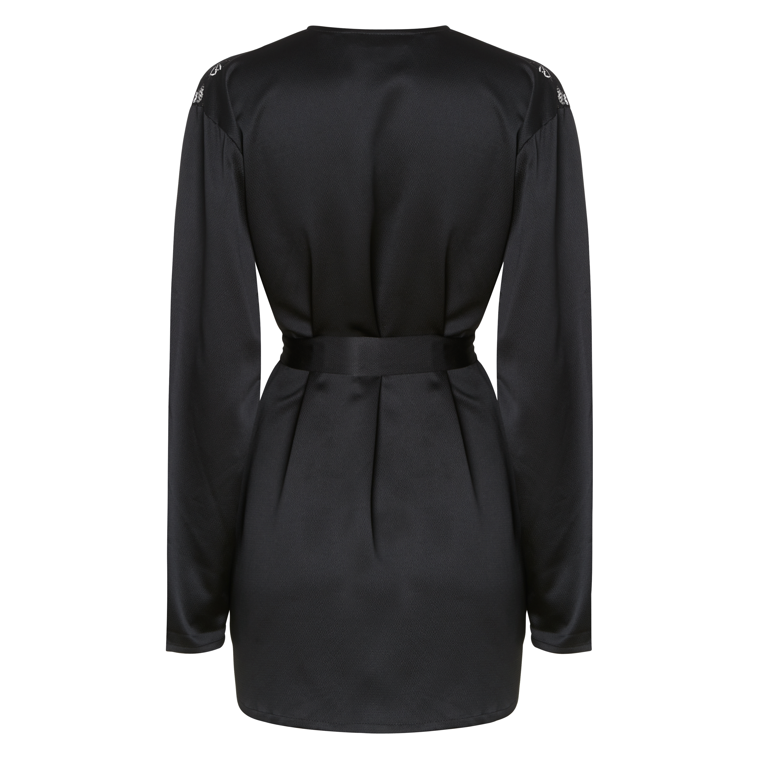 Kimono Hammered satin, Noir, main