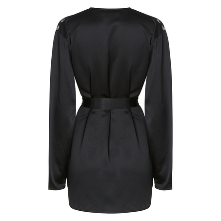 Kimono Hammered satin, Noir