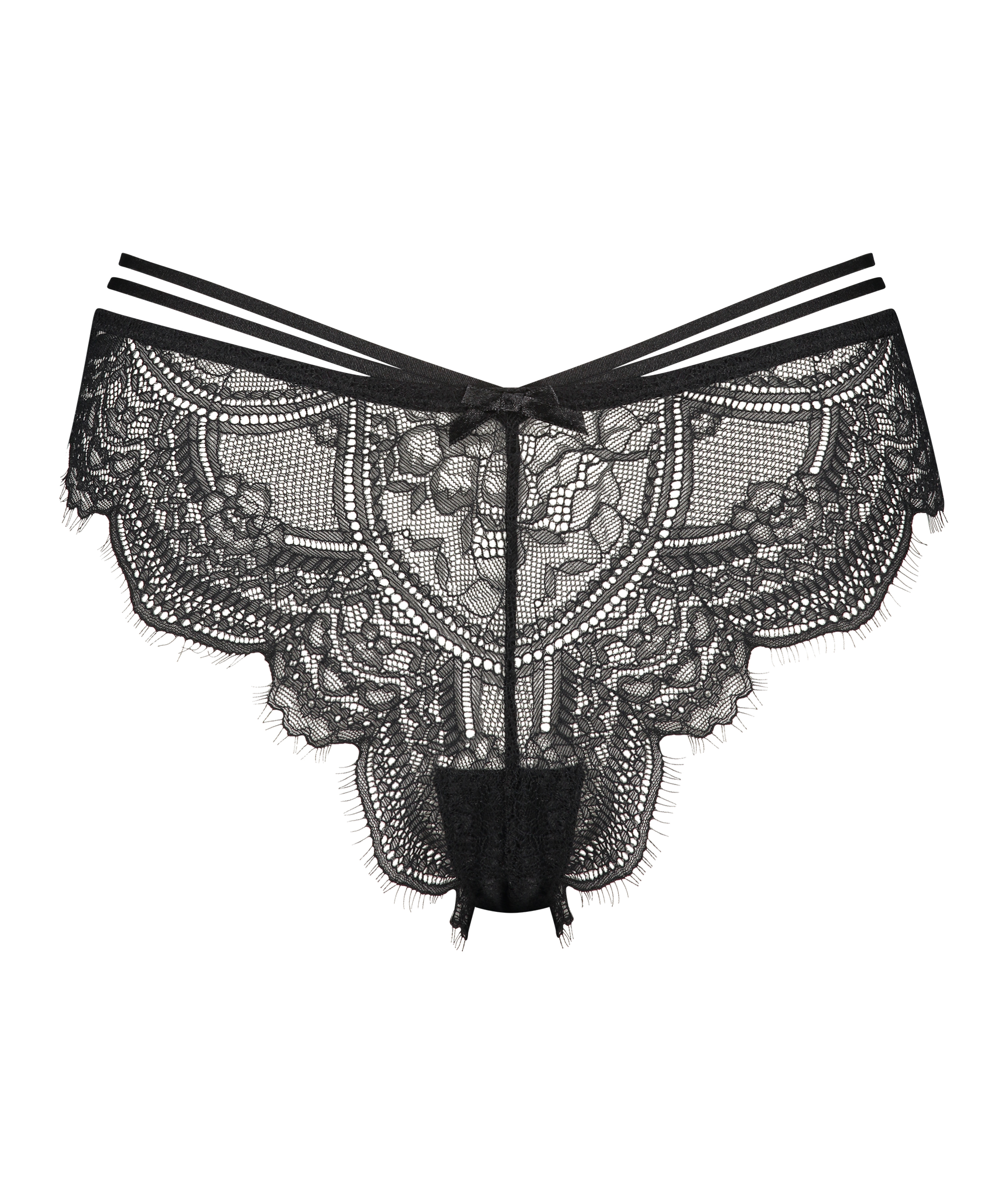 Slip brésilien échancré Sian, Noir, main
