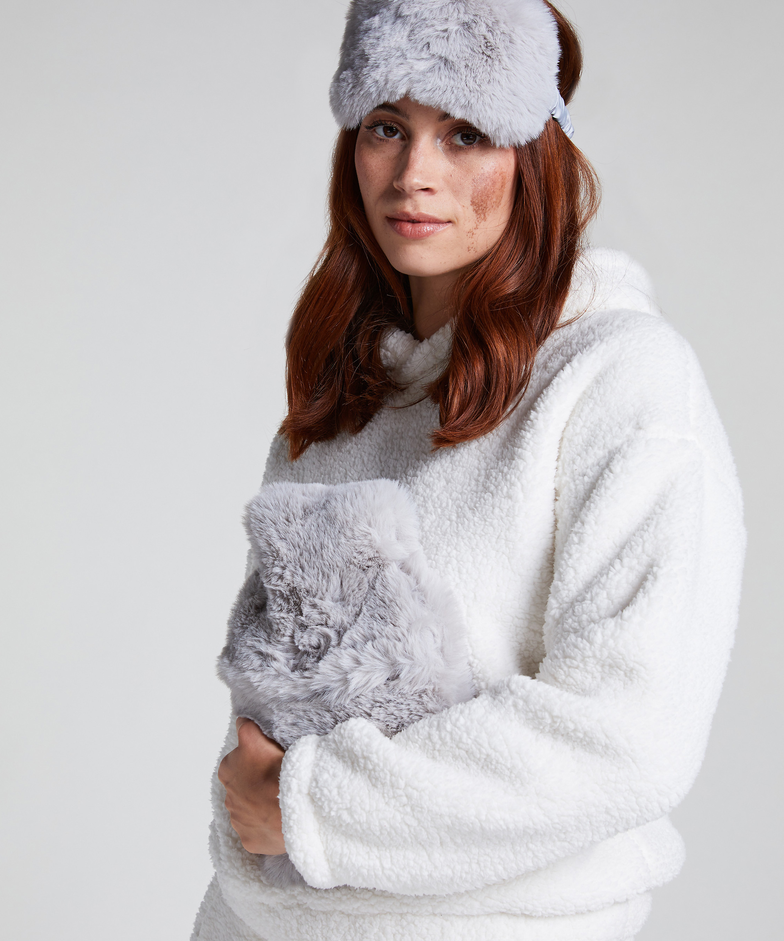 Bouillotte Masque de nuit ensemble, Gris, main