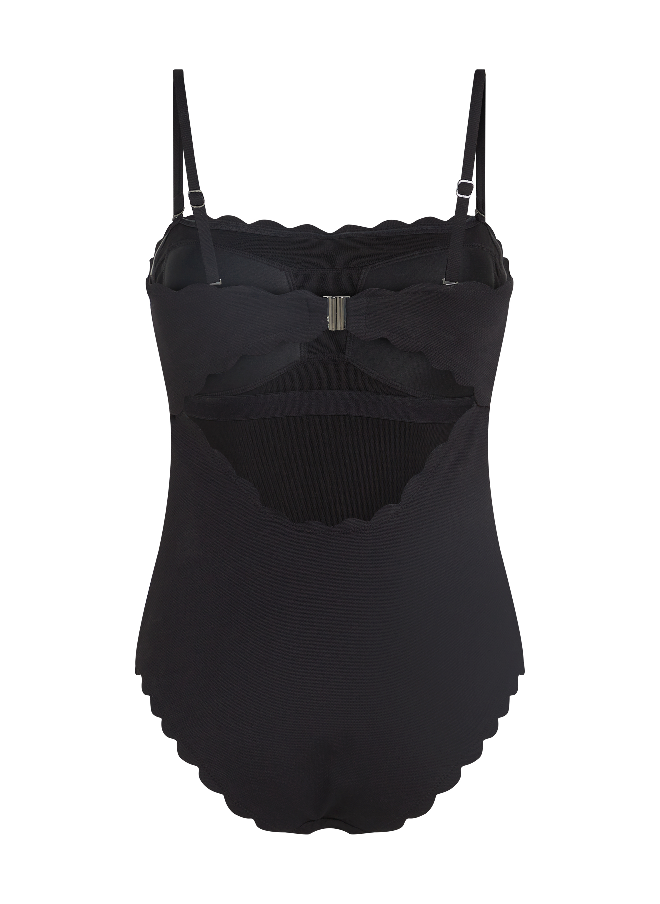 Maillot de bain Bandeau Scallop, Noir, main
