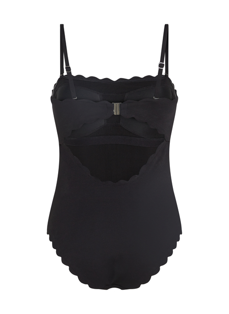 Maillot de bain Bandeau Scallop, Noir