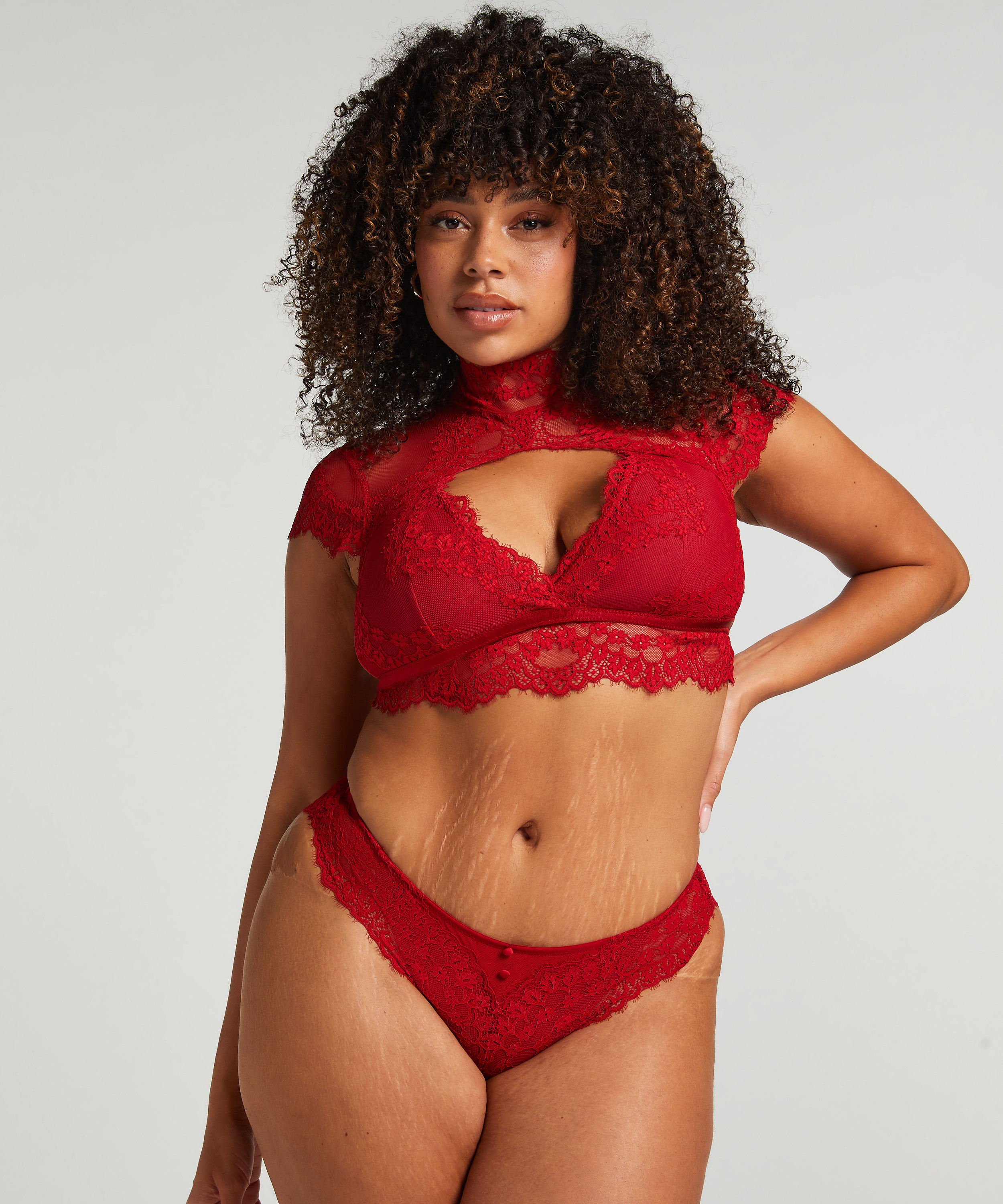 Bralette Daisy, Rouge, main