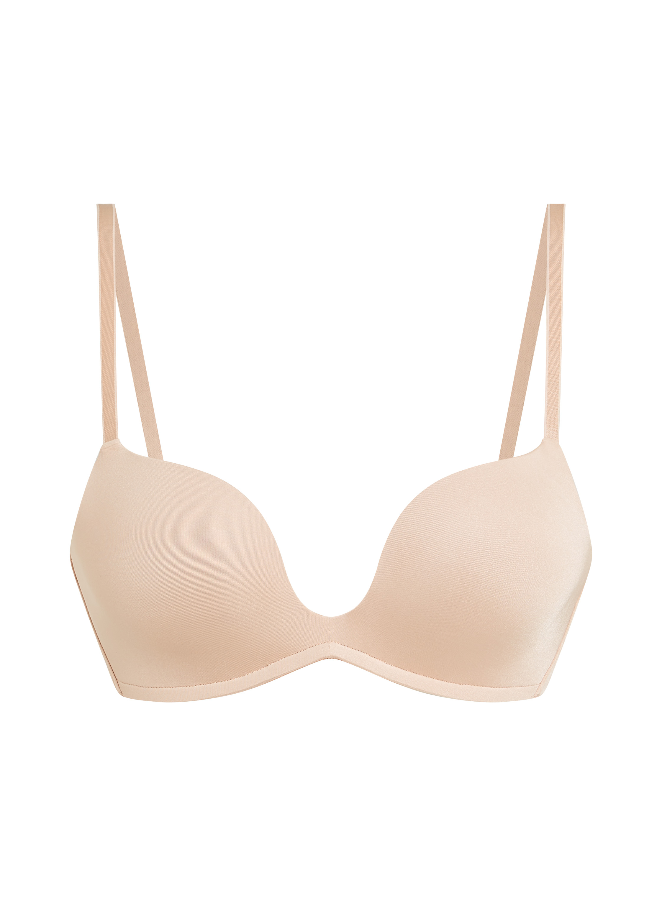 Soutien-gorge &agrave; armatures pr&eacute;form&eacute; push-up Deep-V, Beige, main