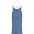 Robe midi Satin, Bleu