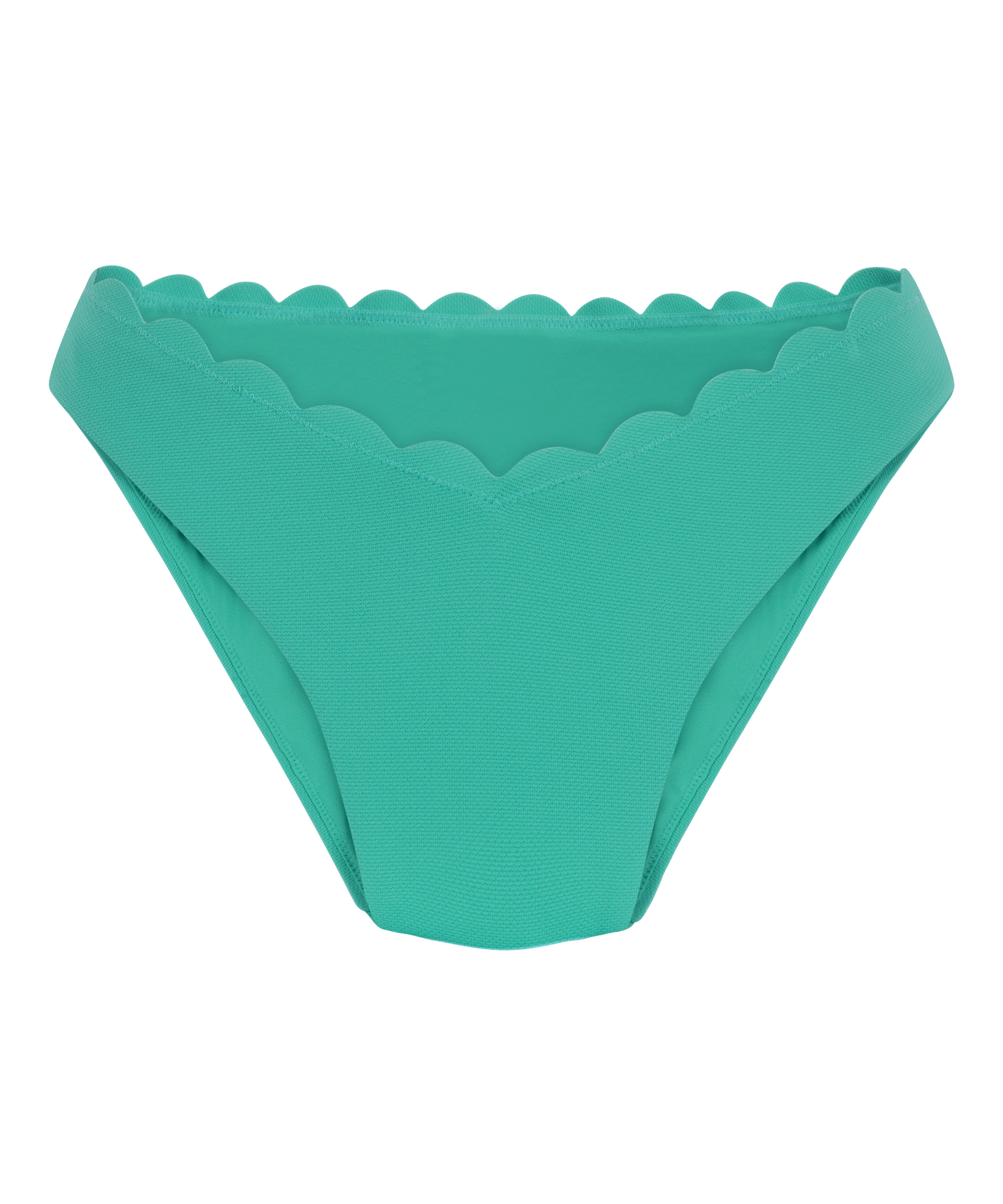 Slip de Bikini Échancrés Scallop, Vert, main