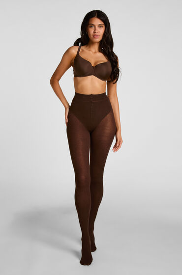 Hunkemöller Collant Côtelé Maille Mélange Cachemire Marron Hunkemöller Collant Côtelé Maille Mélange Cachemire Marron