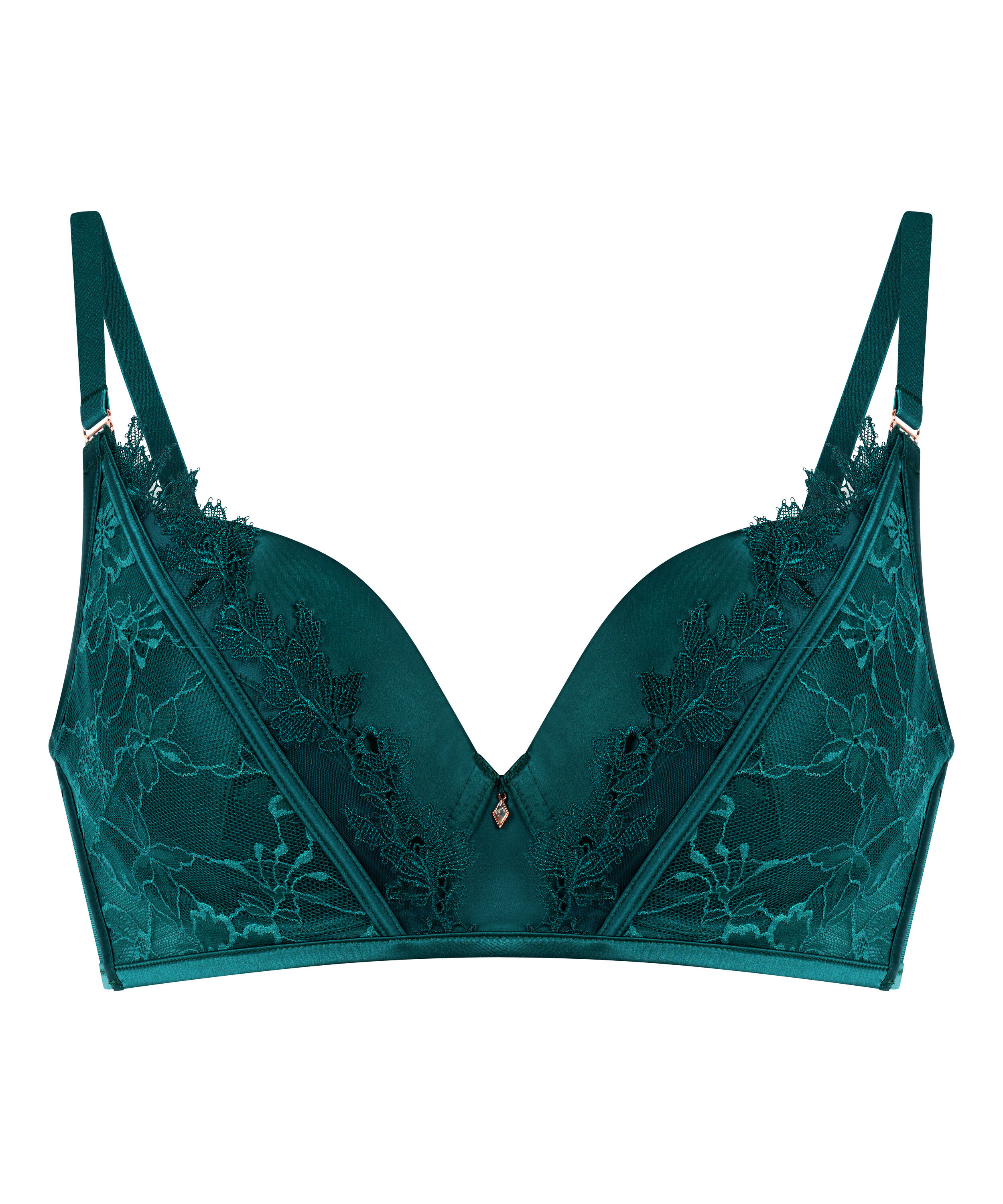 Soutien-gorge &agrave; armatures rembourr&eacute; longline Julia, Vert