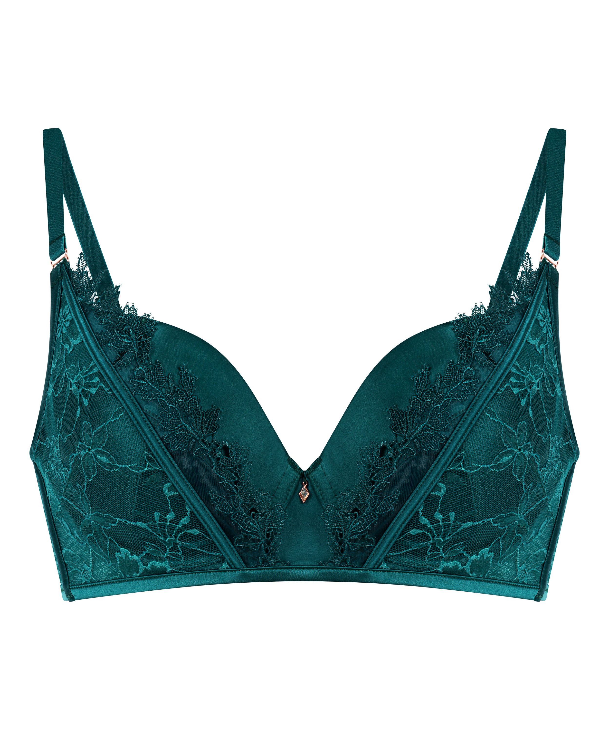 Soutien-gorge à armatures rembourré longline Julia, Vert, main