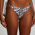 Slip de Bikini Cheeky Tanga Doha Zebra, Blanc