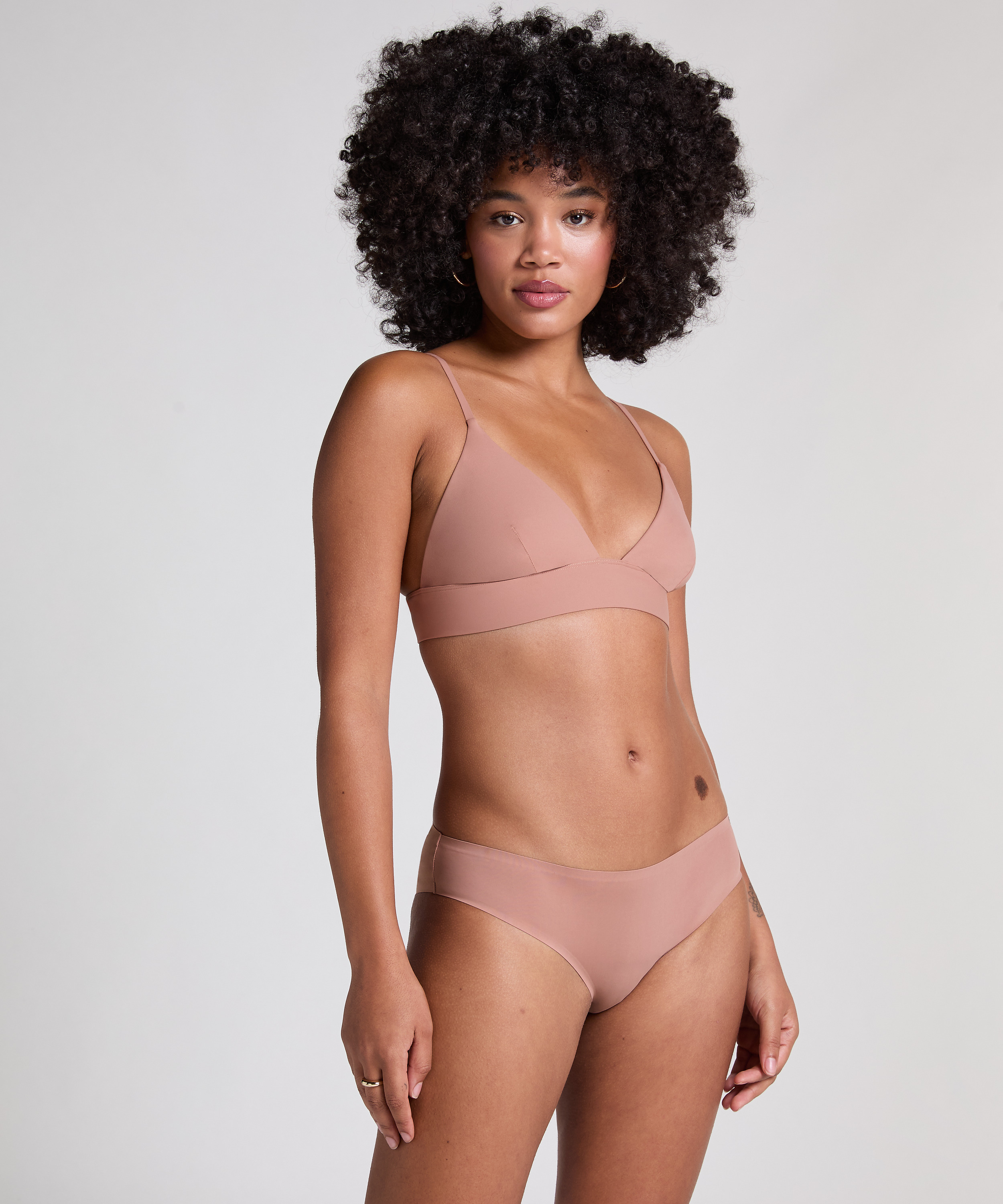 Triangle Brassière Smooth, Marron, main