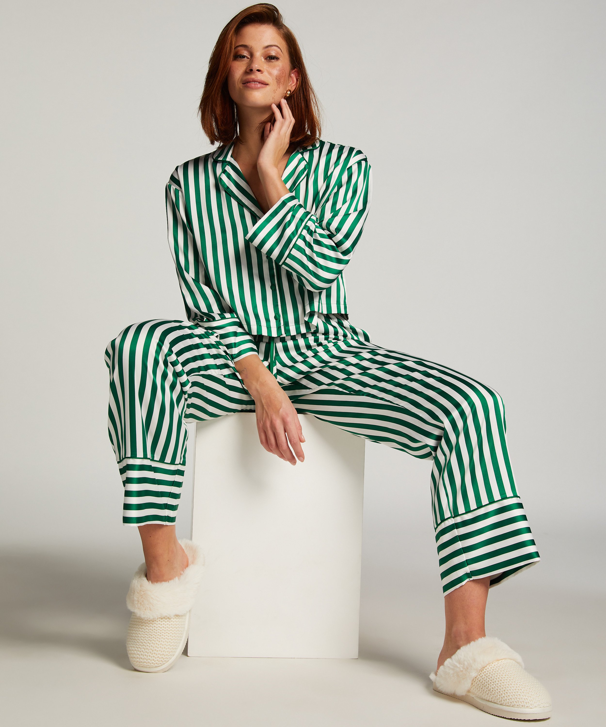 Veste à manches longues Satin, Vert, main