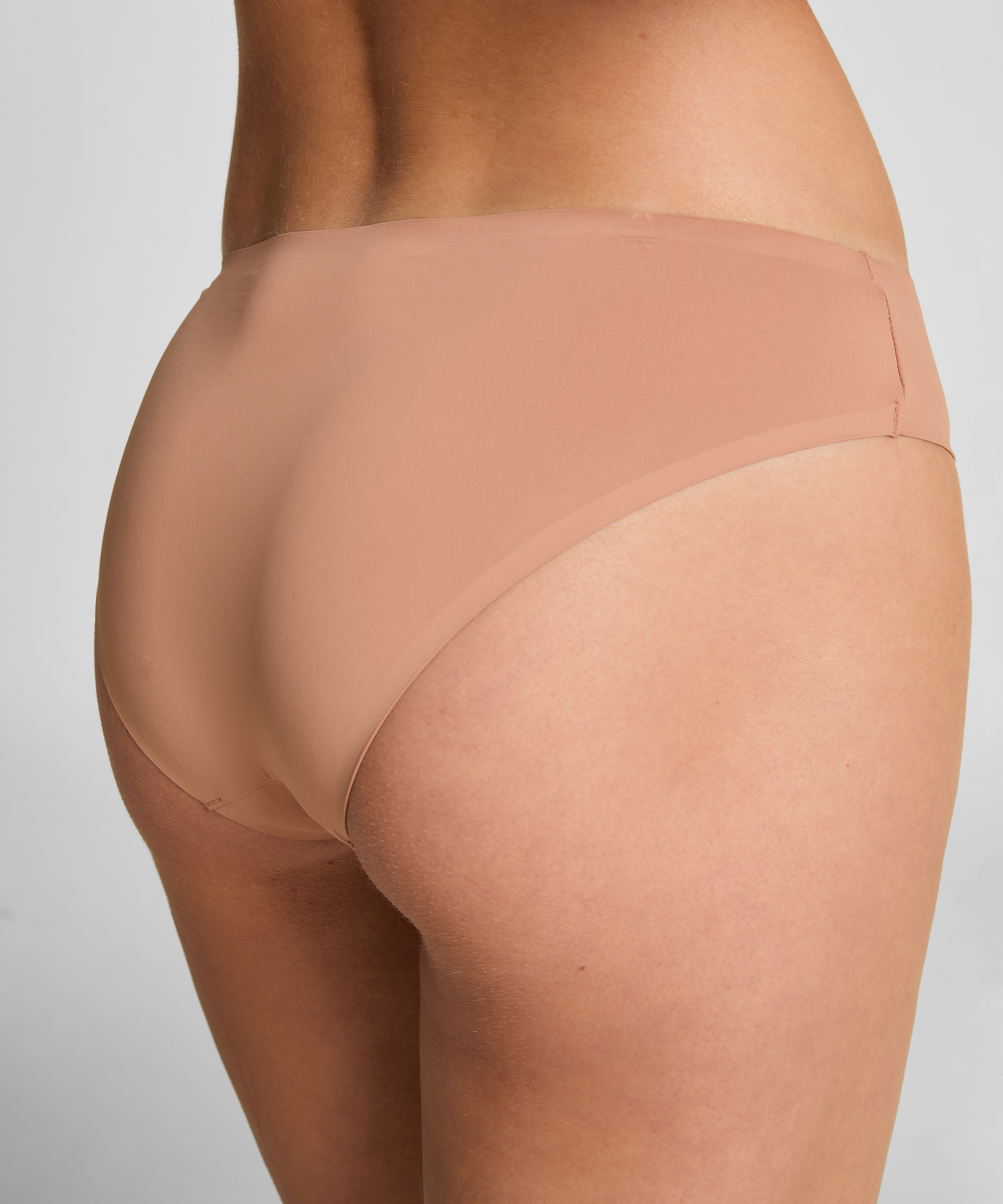 Lot de 3 slips brésiliens invisibles, marron, main