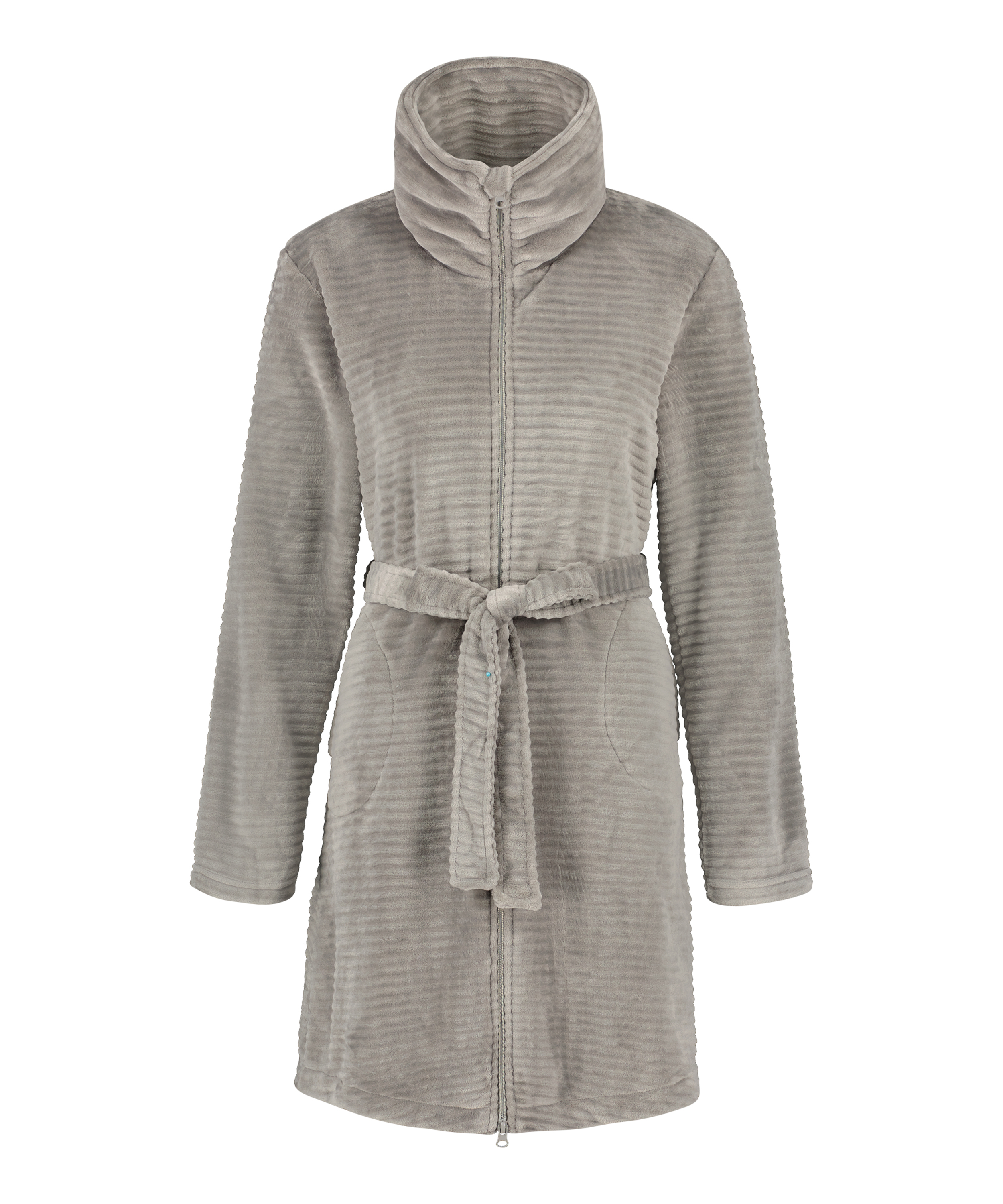Peignoir Zip Fleece, Gris, main