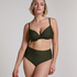 Bas de bikini taille haute Cheeky shaping Luna, Vert