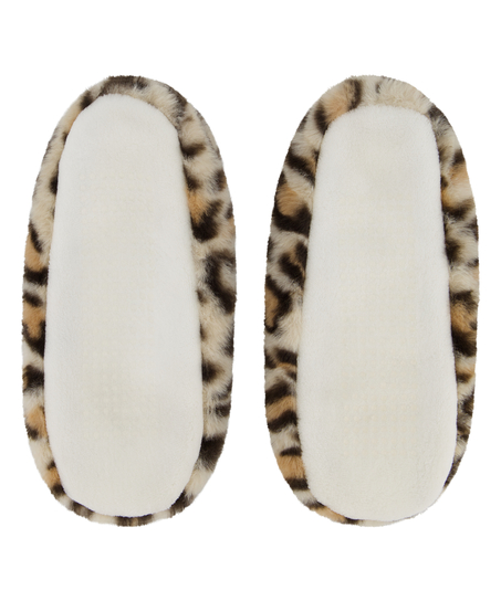 Ballerines Cosy Leopard, Beige