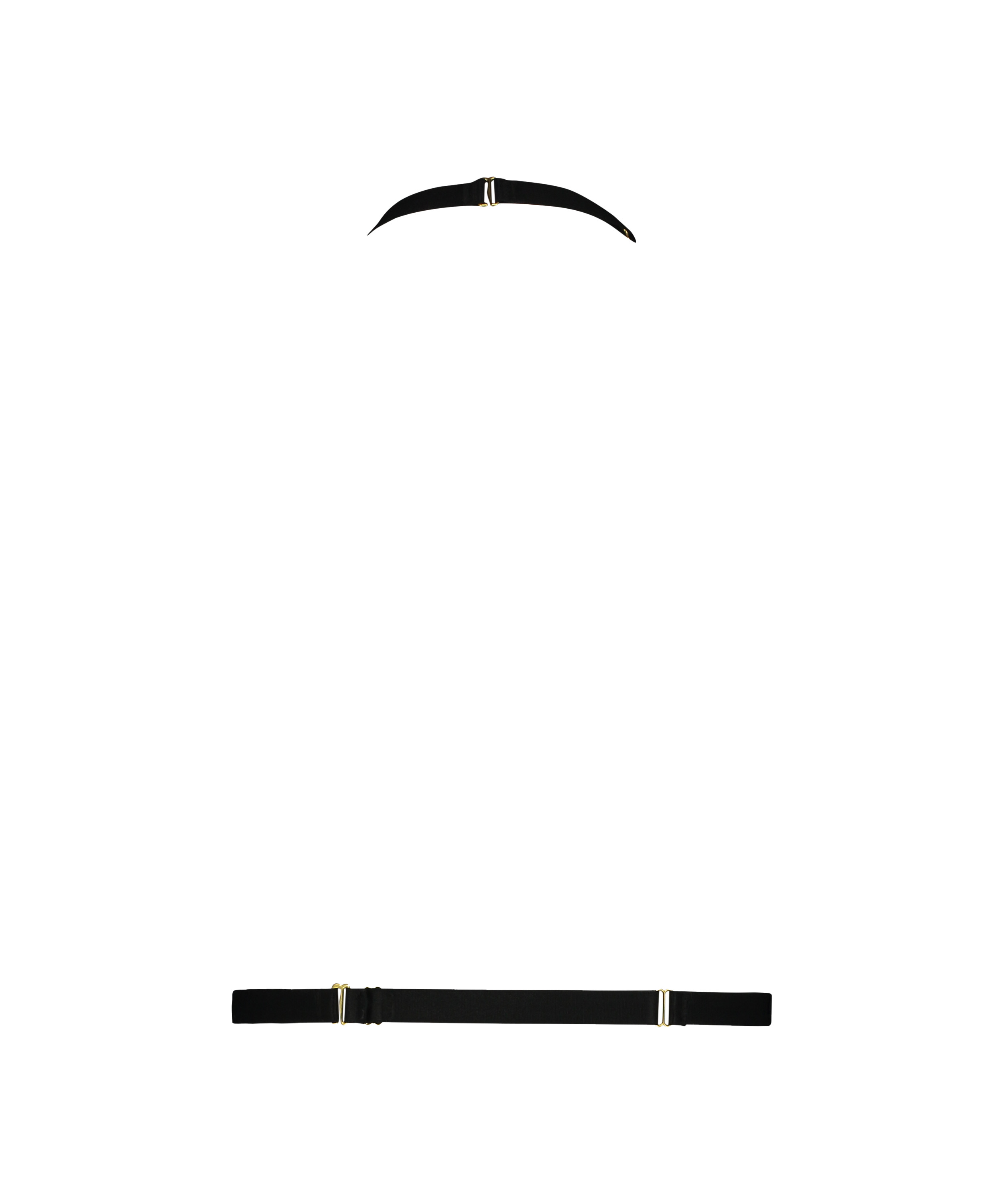 Brassière à chaînes en cuir synthétique, Noir, main