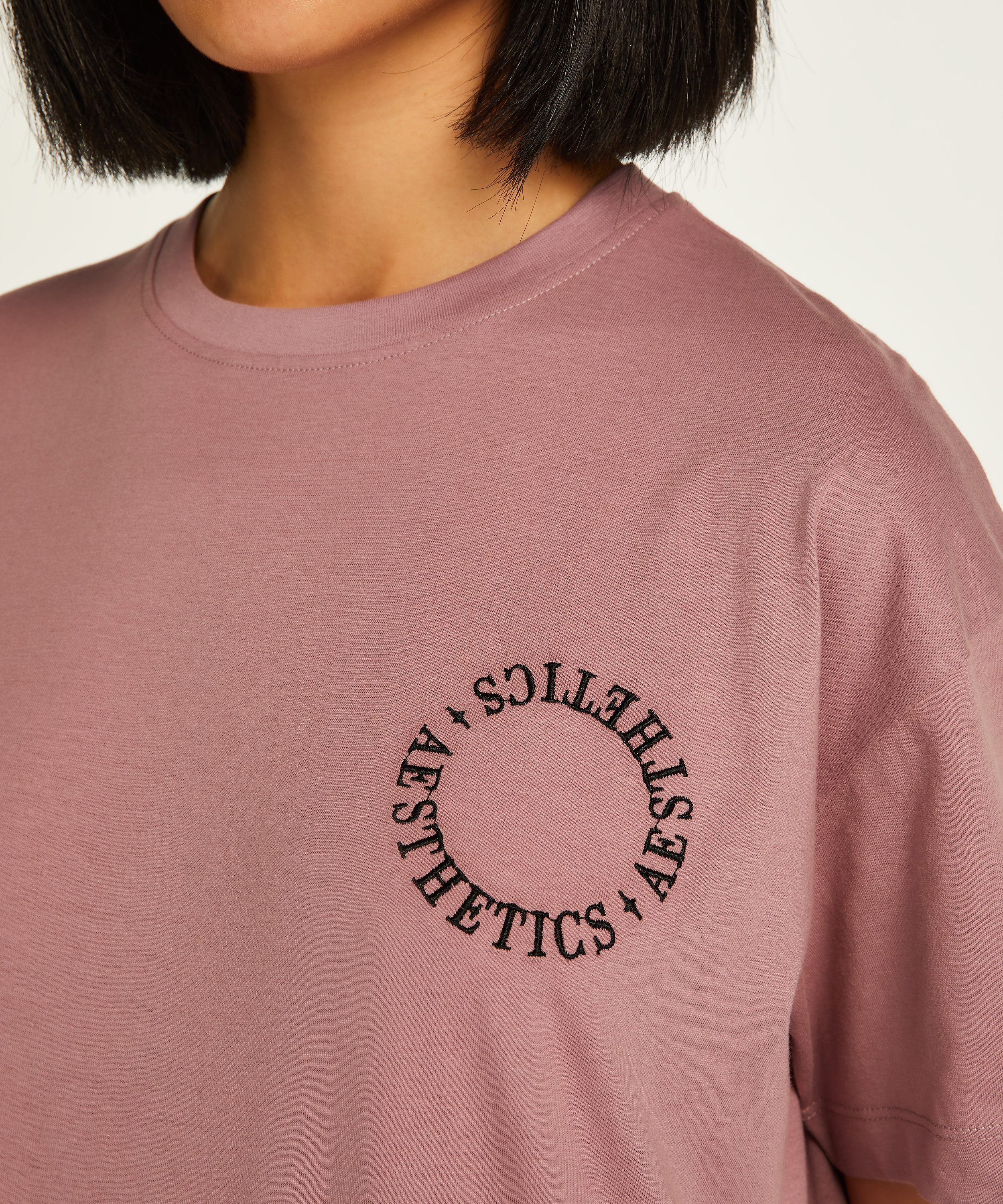 Chemise de nuit à col rond, Violet, main