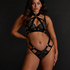 Slip brésilien ouvert Clementine, Noir