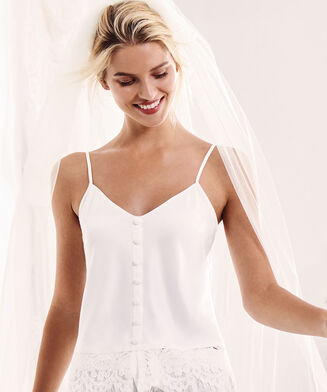 Top satin Bridal, Blanc