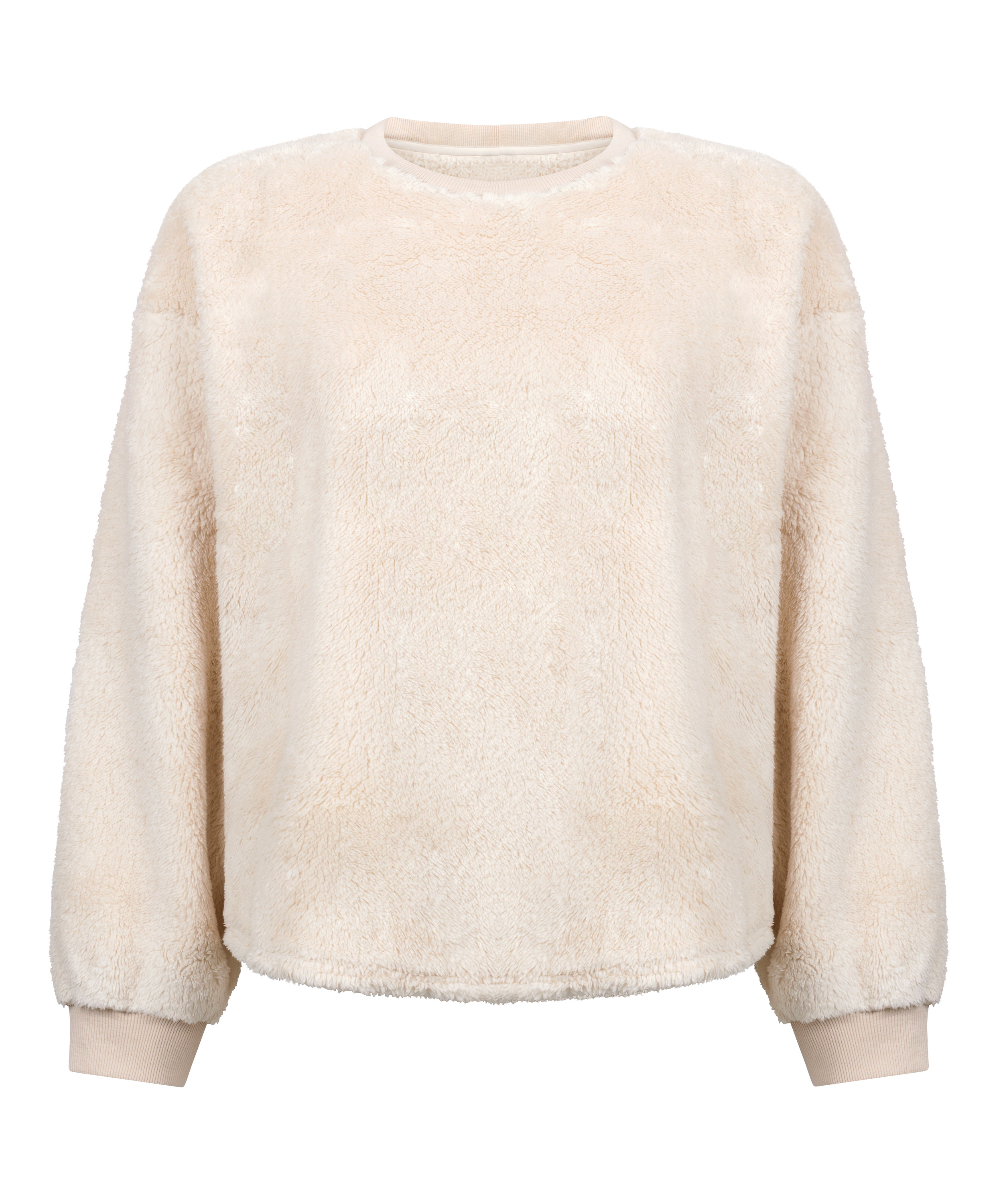 Top à manches longues Fluffy Fleece, Beige, main