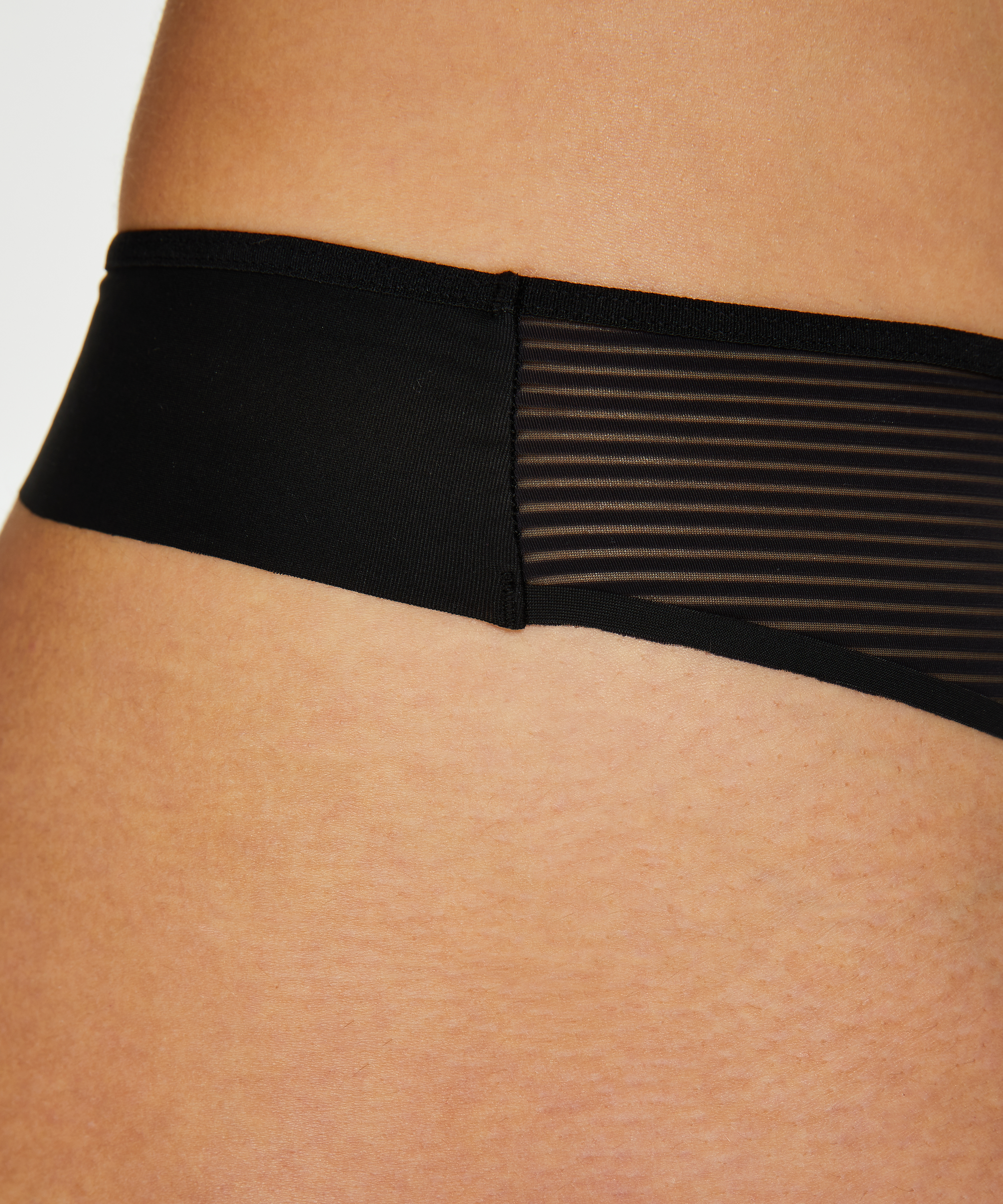 Invisible string Stripe mesh, Noir, main