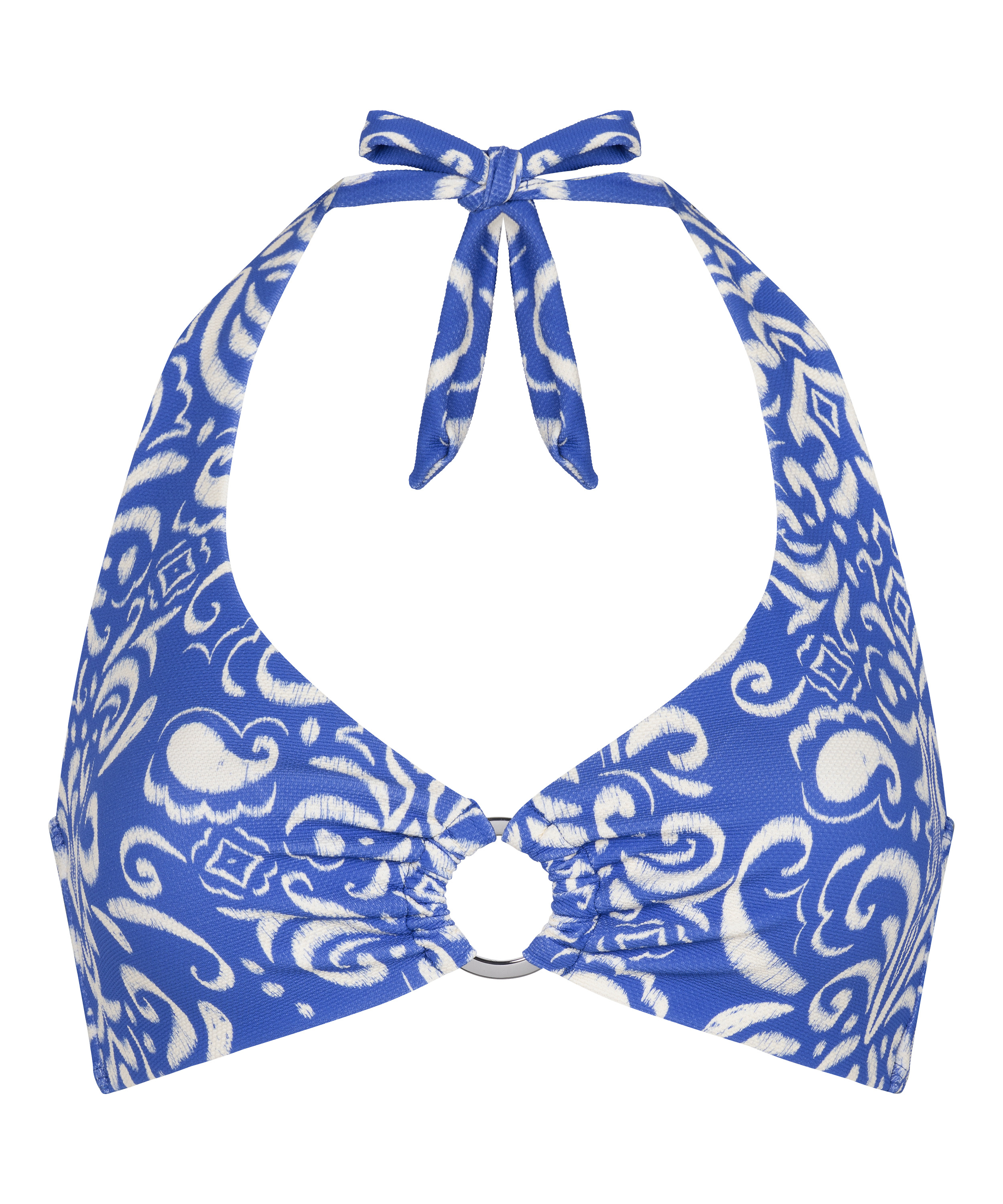 Haut court Cancun à col licou., Bleu, main