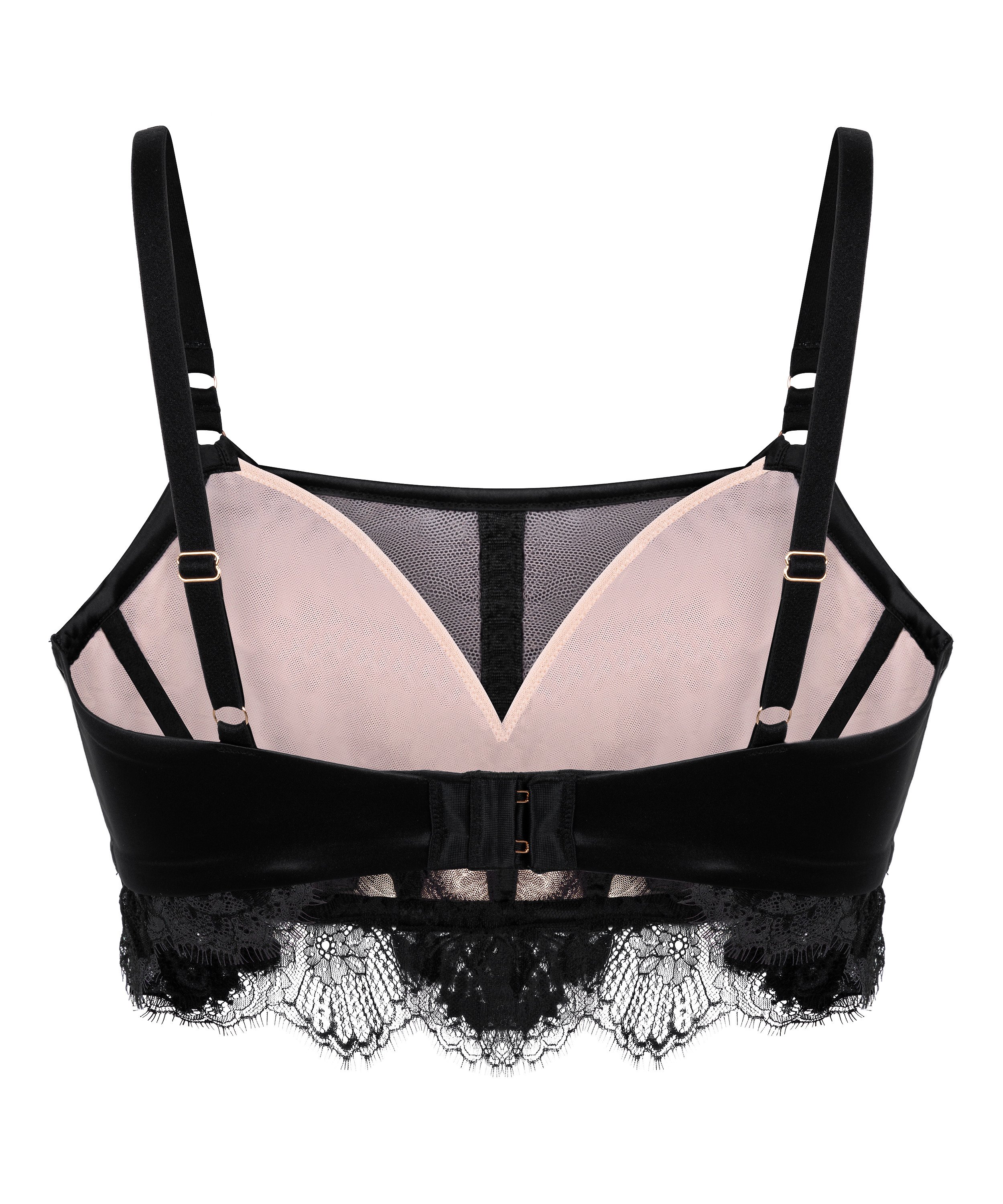 Soutien-gorge à armatures non-préformé longline Cynthia, Noir, main