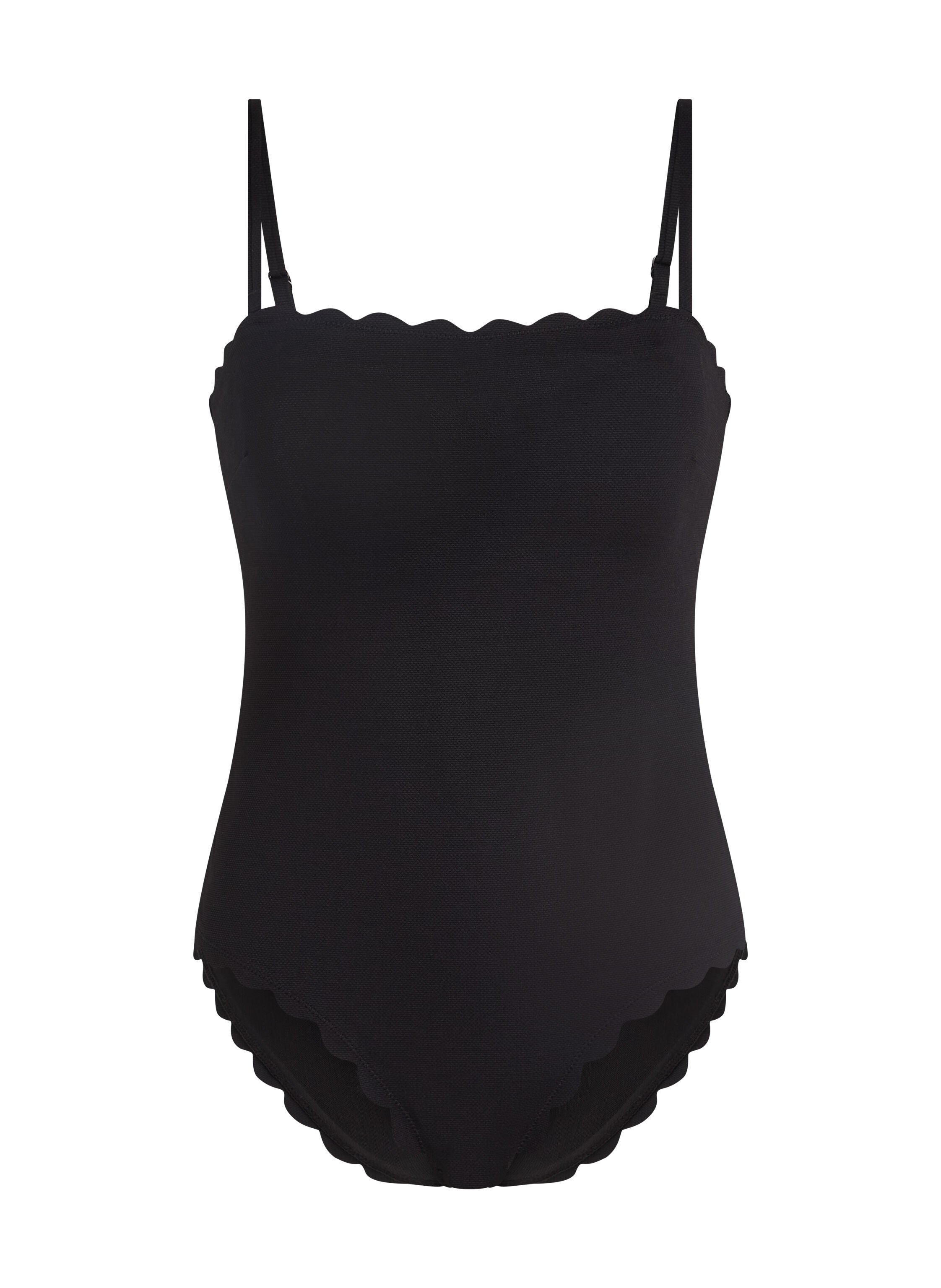 Maillot de bain Bandeau Scallop, Noir