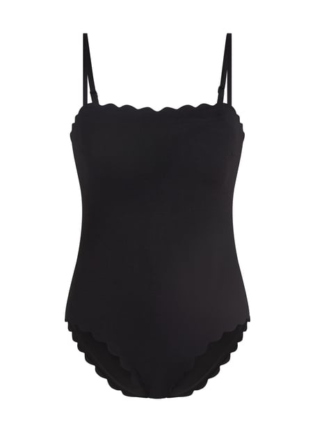 Maillot de bain Bandeau Scallop, Noir