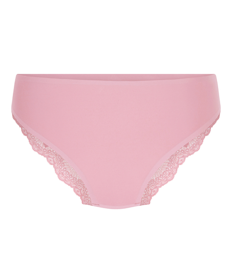 Slip brésilien iInvisible Lace Back, Rose