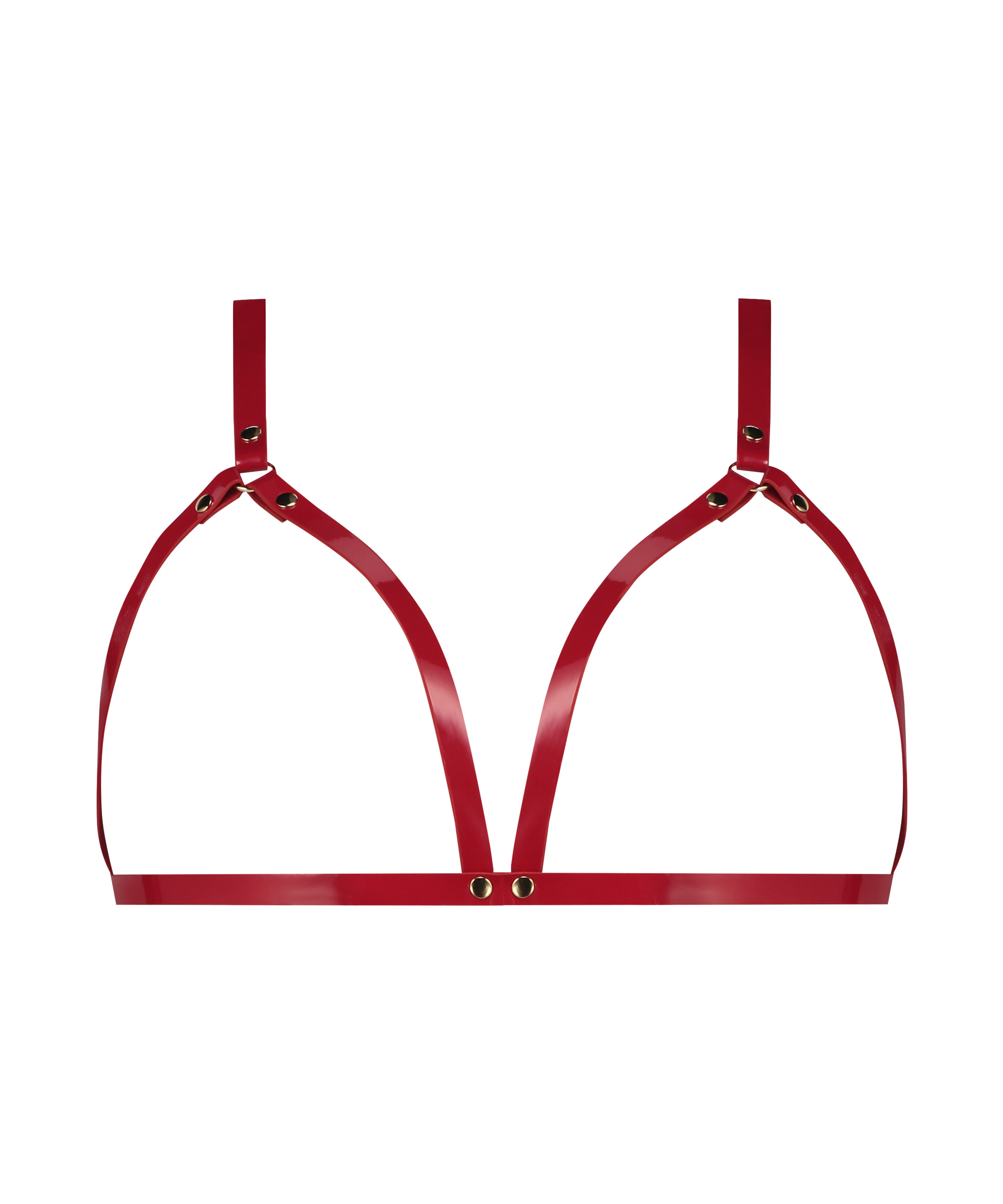 Brassière en faux cuir, Rouge, main