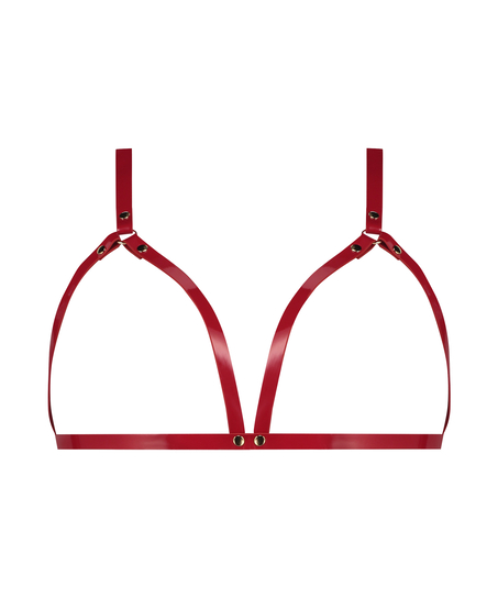 Brassière en faux cuir, Rouge